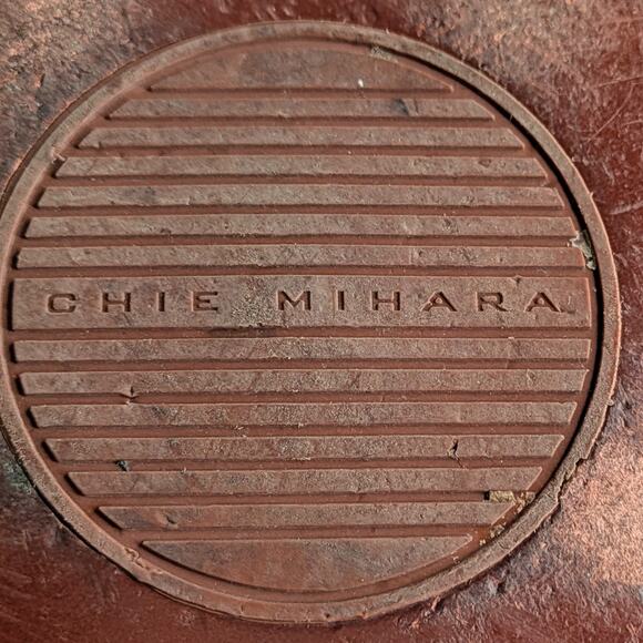 Chie Mihara T-Strap Heels 40 Black Green Snakeskin Accent Retro Glam Pinup Shoes - Picture 3 of 15